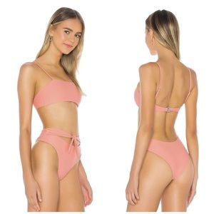 NWOT Revolve SUPERDOWN Katrina Rose Peach Bikini Set High Waist 2 Piece XL